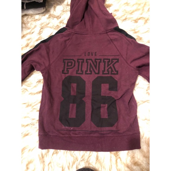 Maroon Victoria’s Secret pink hoodie - Picture 4 of 4